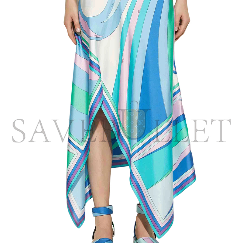 PUCCI PRINTED SILK MIDI SKIRT 4HRW184H731036